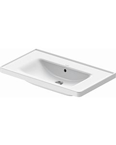 Duravit D-Neo lavabo pour meuble 23678000601 80cm, wondergliss blanc, sans trou pour robinet, avec trop-plein