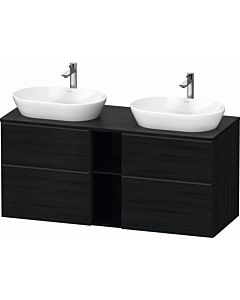Duravit D-Neo meuble sous-vasque DE4970B1616 140 x 55 cm, chêne noir, suspendu, 4 tiroirs, console 2000 , vasque des deux côtés