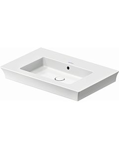Duravit White Tulip furniture washbasin 2363750060 75 x 49 cm, without tap hole, with overflow, with tap hole bench