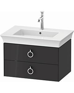 Duravit White Tulip vanity unit WT43510H1H1 68.4 x 45.8 cm, Graphit high gloss, wall-hung, 2 drawers with handles