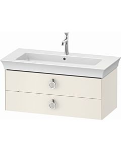 Duravit White Tulip vanity unit WT43520H4H4 98.4 x 45.8 cm, Nordic Weiß Hochglanz , wall-hung, 2 drawers with handle