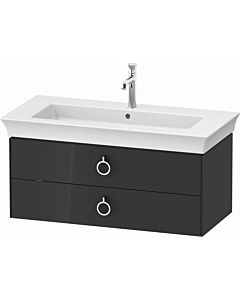 Duravit White Tulip vanity unit WT43520H1H1 98.4 x 45.8 cm, Graphit high gloss, wall-hung, 2 drawers with handles