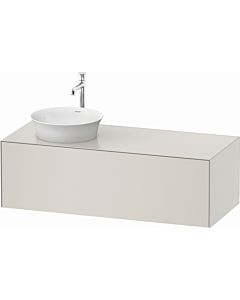 Duravit White Tulip vanity unit WT4977L3939 130 x 55 cm, Nordic white silk 2000 , wall-hung, match1 pull-out, 2000 console plate, basin on the left