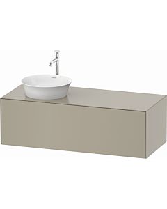 Duravit White Tulip vanity unit WT4977L6060 130 x 55 cm, Taupe Seidenmatt , wall- 2000 , match2 pull-out, 2000 console plate, basin on the left