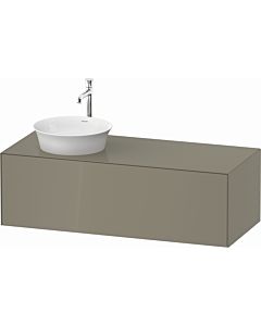 Duravit White Tulip vanity unit WT4977LH2H2 130 x 55 cm, stone 2000 high gloss, wall-hung, match1 pull-out, 2000 console plate, basin on the left