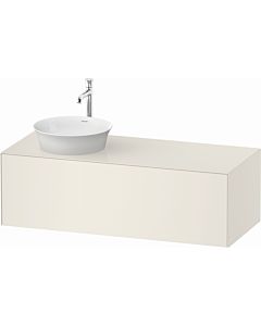 Duravit White Tulip vanity unit WT4977LH4H4 130 x 55 cm, Nordic Weiß Hochglanz , wall- 2000 , match2 pull-out, 2000 console plate, basin on the left
