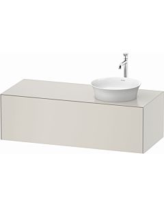 Duravit White Tulip vanity unit WT4977R3939 130 x 55 cm, Nordic white satin finish, wall-mounted, 2000 pull-out, 2000 console plate, basin on the right