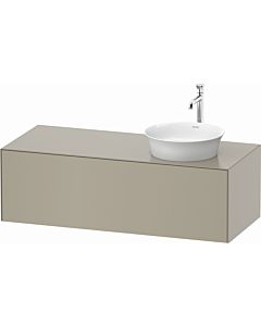 Duravit White Tulip vanity unit WT4977R6060 130 x 55 cm, Taupe Seidenmatt , wall-mounted, 2000 pull-out, 2000 console plate, basin on the right