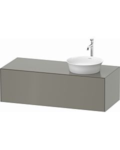 Duravit White Tulip vanity unit WT4977R9292 130 x 55 cm, stone gray satin finish, wall-mounted, 2000 pull-out, 2000 console panel, basin on the right