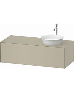 Duravit White Tulip vanity unit WT4977RH3H3 130 x 55 cm, Taupe high gloss, wall-mounted, 2000 drawer, 2000 console plate, basin on the right