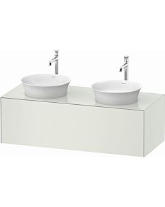 Duravit White Tulip vanity unit WT4978B3636 130 x 55 cm, white silk 2000 , wall-hung, match1 pull-out, 2000 console plate, basin on both sides