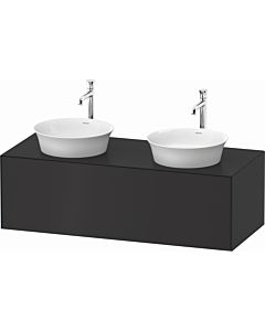 Duravit White Tulip vanity unit WT4978B5858 130 x 55 cm, Graphit silk matt, wall- 2000 , match2 pull-out, 2000 console plate, basin on both sides