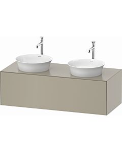 Duravit White Tulip vanity unit WT4978B6060 130 x 55 cm, Taupe Seidenmatt , wall- 2000 , match2 pull-out, 2000 console plate, basin on both sides