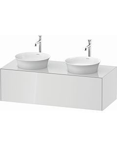 Duravit White Tulip vanity unit WT4978B8585 130 x 55 cm, Weiß Hochglanz , wall- 2000 , match2 pull-out, 2000 console plate, basin on both sides