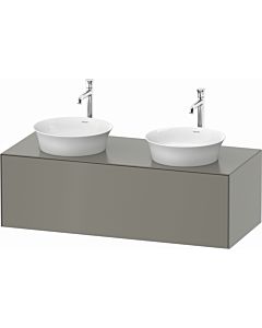 Duravit White Tulip vanity unit WT4978B9292 130 x 55 cm, stone 2000 silk matt, wall-hung, match1 pull-out, 2000 console plate, basin on both sides