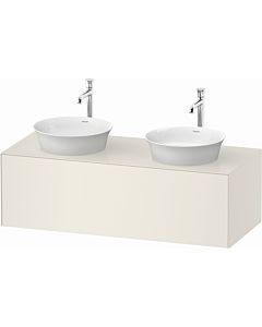 Duravit White Tulip vanity unit WT4978BH4H4 130 x 55 cm, Nordic Weiß Hochglanz , wall- 2000 , match2 pull-out, 2000 console plate, basin on both sides