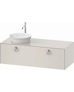 Duravit White Tulip vanity unit WT4982L3939 130 x 55 cm, Nordic white silk 2000 , wall-hung, match1 pull-out with handle, basin on the left