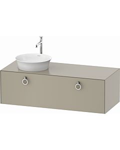 Duravit White Tulip vanity unit WT4982L6060 130 x 55 cm, Taupe Seidenmatt , wall- 2000 , match2 pull-out with handle, basin on the left