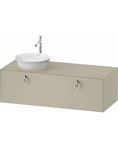 Duravit White Tulip vanity unit WT4982LH3H3 130 x 55 cm, Taupe high gloss, wall- 2000 , match2 pull-out with handle, basin on the left