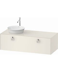 Duravit White Tulip vanity unit WT4982LH4H4 130 x 55 cm, Nordic Weiß Hochglanz , wall- 2000 , match2 pull-out with handle, basin on the left