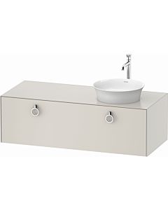 Duravit White Tulip vanity unit WT4982R3939 130 x 55 cm, Nordic white satin finish, wall-mounted, 2000 pull-out with handle, basin on the right
