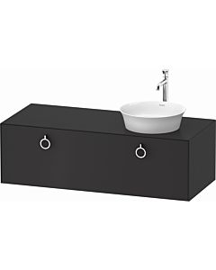 Duravit White Tulip vanity unit WT4982R5858 130 x 55 cm, Graphit , wall-mounted, 2000 pull-out with handle, basin on the right