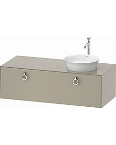 Duravit White Tulip vanity unit WT4982R6060 130 x 55 cm, Taupe Seidenmatt , wall-mounted, 2000 pull-out with handle, basin on the right