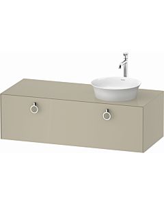 Duravit White Tulip vanity unit WT4982RH3H3 130 x 55 cm, Taupe high gloss, wall-mounted, 2000 pull-out with handle, basin on the right