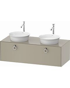Duravit White Tulip vanity unit WT4983B6060 130 x 55 cm, Taupe Seidenmatt , wall- 2000 , match2 pull-out with handle, basin on both sides