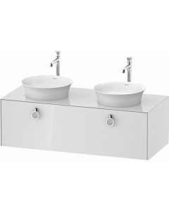Duravit White Tulip vanity unit WT4983B8585 130 x 55 cm, Weiß Hochglanz , wall- 2000 , match2 pull-out with handle, basin on both sides