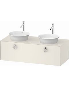 Duravit White Tulip vanity unit WT4983BH4H4 130 x 55 cm, Nordic Weiß Hochglanz , wall-mounted, 2000 pull-out with handle, basin on both sides