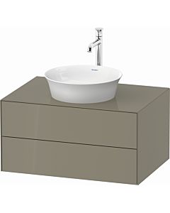 Duravit White Tulip vanity unit WT49850H2H2 80 x 55 cm, stone gray high gloss, wall-hung, 2 drawers, 2000 console plate
