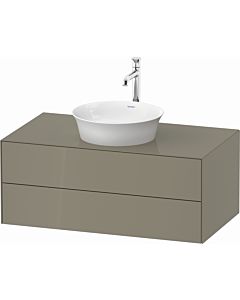 Duravit White Tulip vanity unit WT49860H2H2 100 x 55 cm, stone gray high gloss, wall-hung, 2 drawers, 2000 console plate