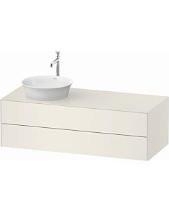 Duravit White Tulip vanity unit WT4987LH4H4 130 x 55 cm, Nordic Weiß Hochglanz , wall-hung, 2 drawers, 2000 console plate, basin on the left