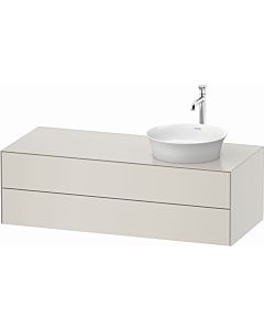 Duravit White Tulip vanity unit WT4987R3939 130 x 55 cm, Nordic white satin finish, wall-mounted, 2 drawers, 2000 console panel, basin on the right