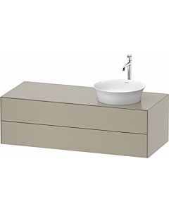 Duravit White Tulip vanity unit WT4987R6060 130 x 55 cm, Taupe Seidenmatt , wall hung, 2 drawers, 2000 console top, basin on the right