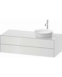 Duravit White Tulip vanity unit WT4987R8585 130 x 55 cm, Weiß Hochglanz , wall hung, 2 drawers, 2000 console top, basin on the right