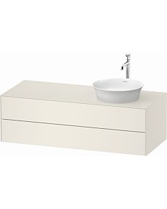 Duravit White Tulip vanity unit WT4987RH4H4 130 x 55 cm, Nordic Weiß Hochglanz , wall hung, 2 drawers, 2000 console top, basin on the right