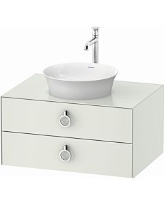 Duravit White Tulip vanity unit WT499003636 80 x 55 cm, white silk matt, wall-hung, 2 drawers with handle, 2000 console plate