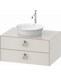 Duravit White Tulip vanity unit WT499003939 80 x 55 cm, Nordic white silk matt, wall-hung, 2 drawers with handle, 2000 console plate