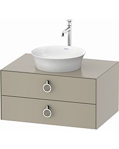 Duravit White Tulip vanity unit WT499006060 80 x 55 cm, Taupe Seidenmatt , wall-mounted, 2 drawers with handle, 2000 console plate