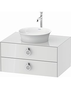 Duravit White Tulip vanity unit WT499008585 80 x 55 cm, Weiß Hochglanz , wall-hung, 2 drawers with handle, 2000 console plate