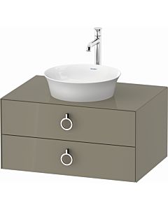 Duravit White Tulip vanity unit WT49900H2H2 80 x 55 cm, stone gray high gloss, wall-hung, 2 drawers with handle, 2000 console plate