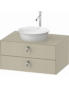 Duravit White Tulip vanity unit WT49900H3H3 80 x 55 cm, Taupe high gloss, wall-hung, 2 drawers with handle, 2000 console plate