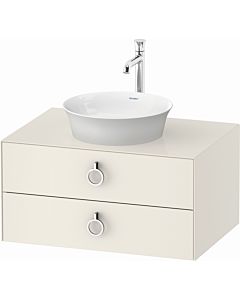 Duravit White Tulip vanity unit WT49900H4H4 80 x 55 cm, Nordic Weiß Hochglanz , wall-hung, 2 drawers with handle, 2000 console plate