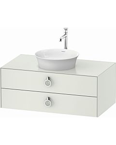 Duravit White Tulip vanity unit WT499103636 100 x 55 cm, white silk matt, wall-hung, 2 drawers with handle, 2000 console plate