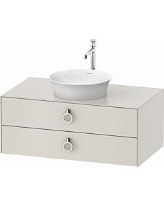 Duravit White Tulip vanity unit WT499103939 100 x 55 cm, Nordic white silk matt, wall-hung, 2 drawers with handle, 2000 console plate