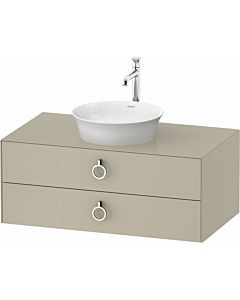 Duravit White Tulip vanity unit WT49910H3H3 100 x 55 cm, Taupe high gloss, wall-hung, 2 drawers with handle, 2000 console plate
