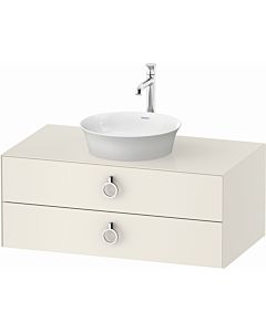 Duravit White Tulip vanity unit WT49910H4H4 100 x 55 cm, Nordic Weiß Hochglanz , wall-hung, 2 drawers with handle, 2000 console plate