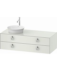 Duravit White Tulip vanity unit WT4992L3636 130 x 55 cm, white silk matt, wall-hung, 2 drawers with handle, basin on the left
